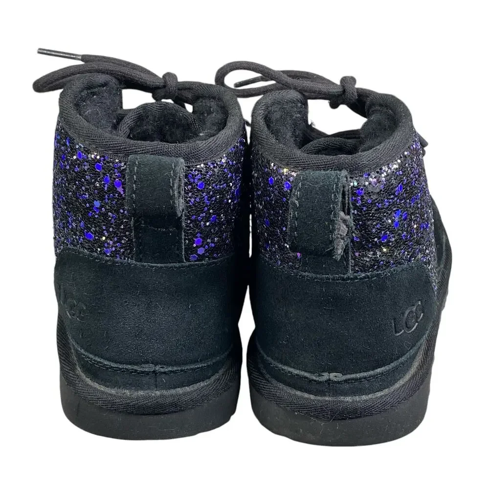 UGG Kids Neumel Cosmos Black Suede Chukka Boot Size US 4